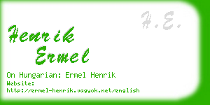henrik ermel business card